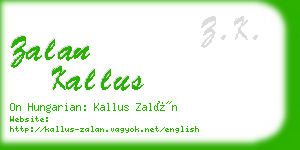 zalan kallus business card